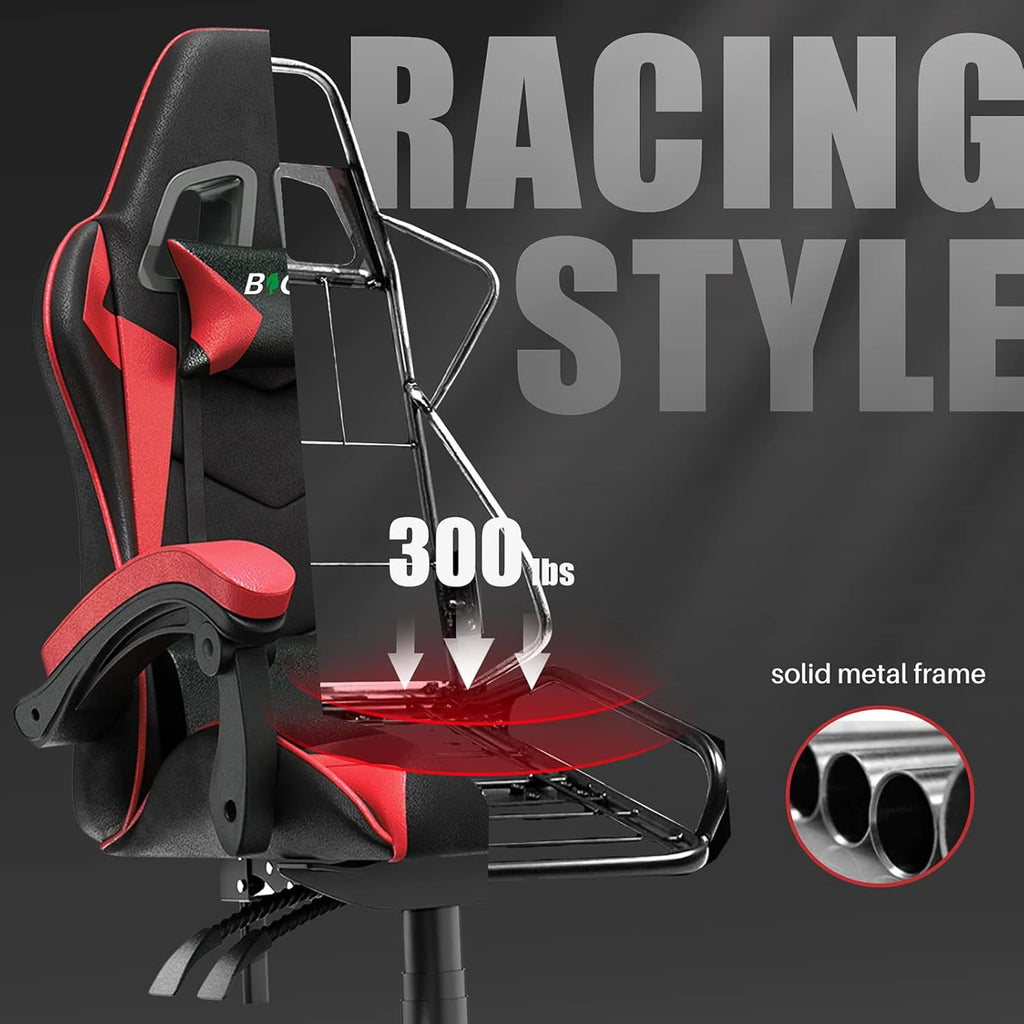 Gaming Chair Office Chair Desk Chair Swivel Heavy Duty Chair Ergonomic Design with Cushion and Reclining Back Support