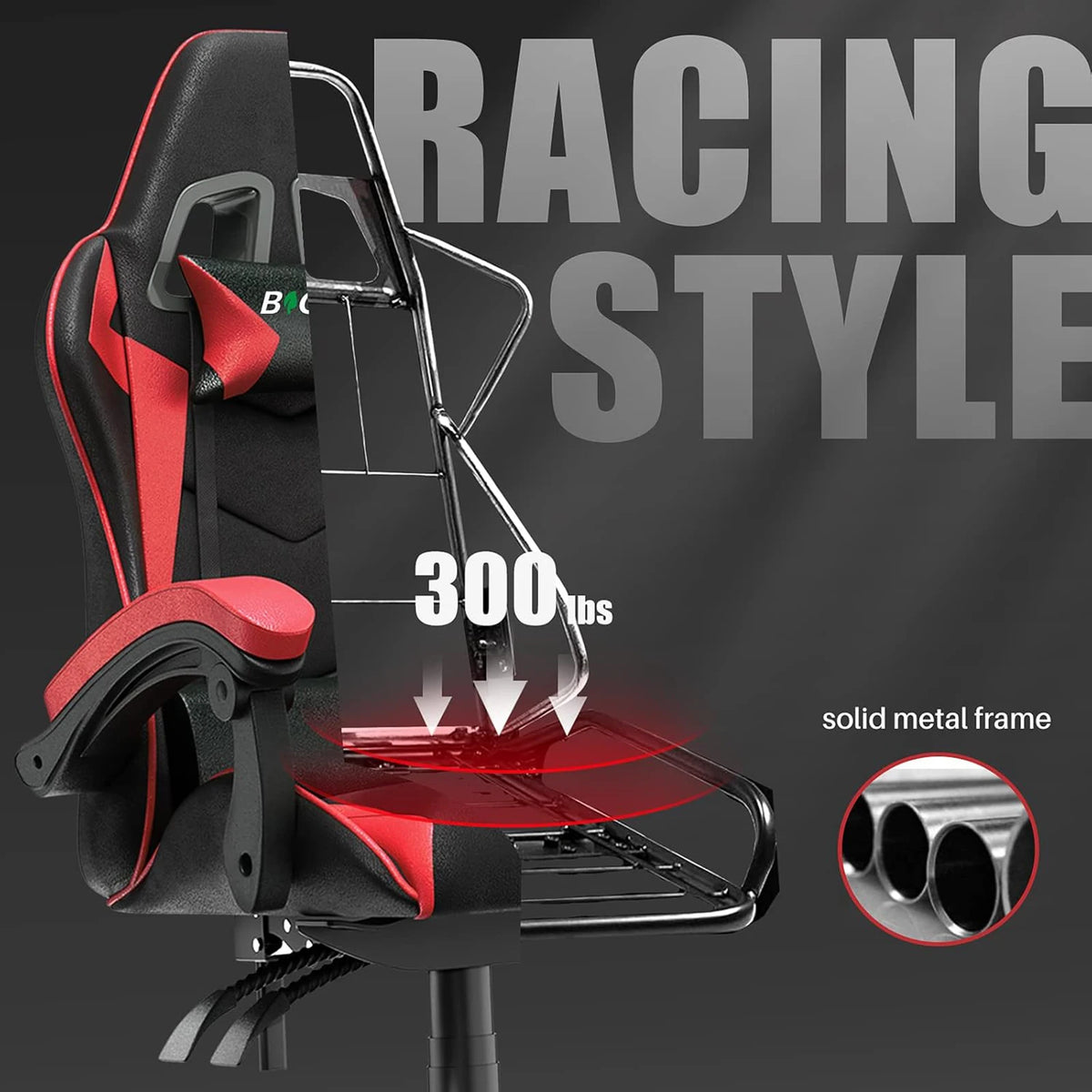 Gaming Chair Office Chair Desk Chair Swivel Heavy Duty Chair Ergonomic Design with Cushion and Reclining Back Support