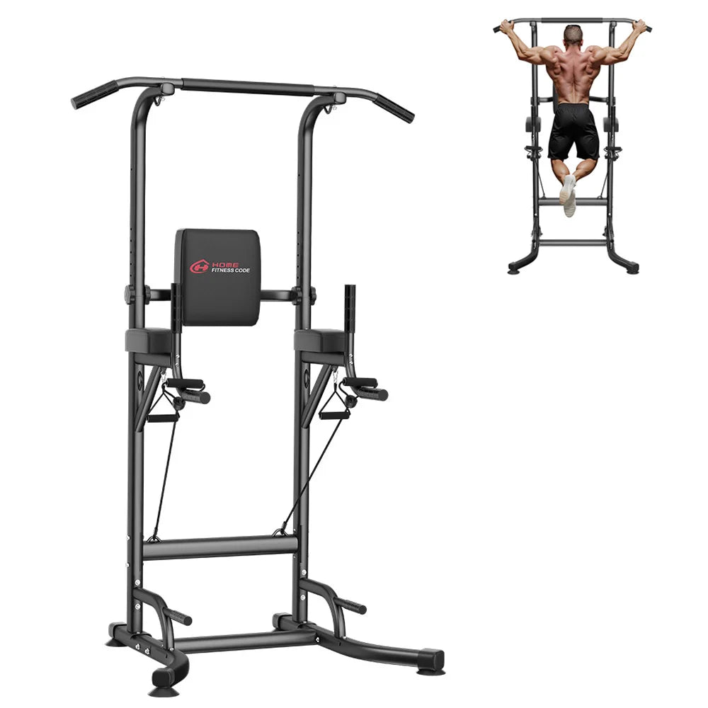 Power Tower Dip Station Pull Up Bar Adjustable Multi-Function Power Tower Abdominal Exercise for Home Fitness Workout Equipment
