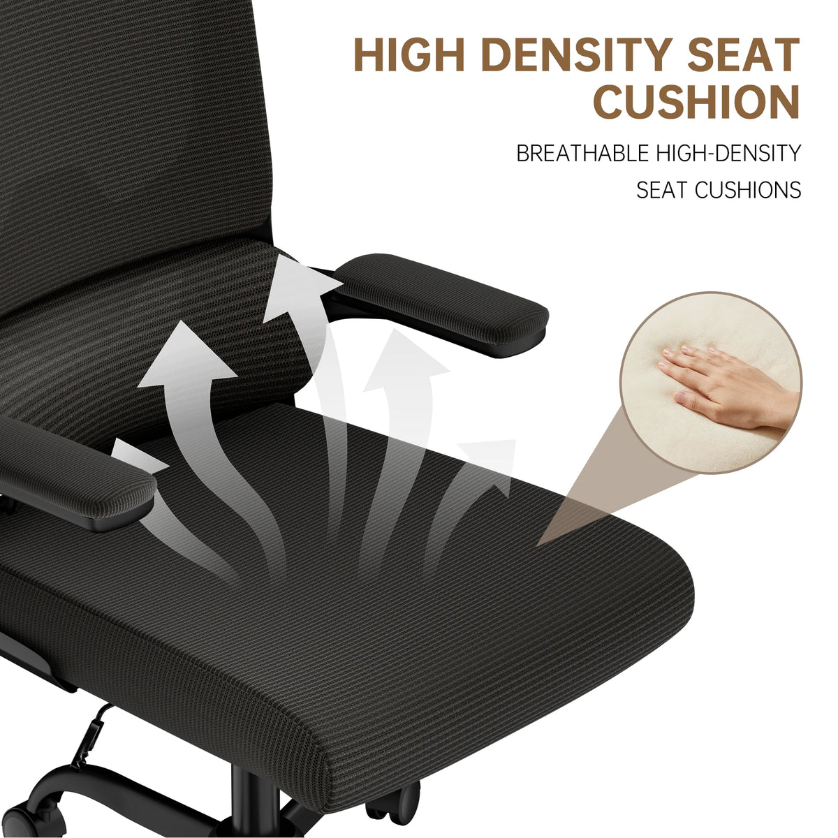 Ergonomic Office Chair with Lumbar Support, Home Office Desk Computer Chairs Adjustable Headrest and Flip-up Armrests