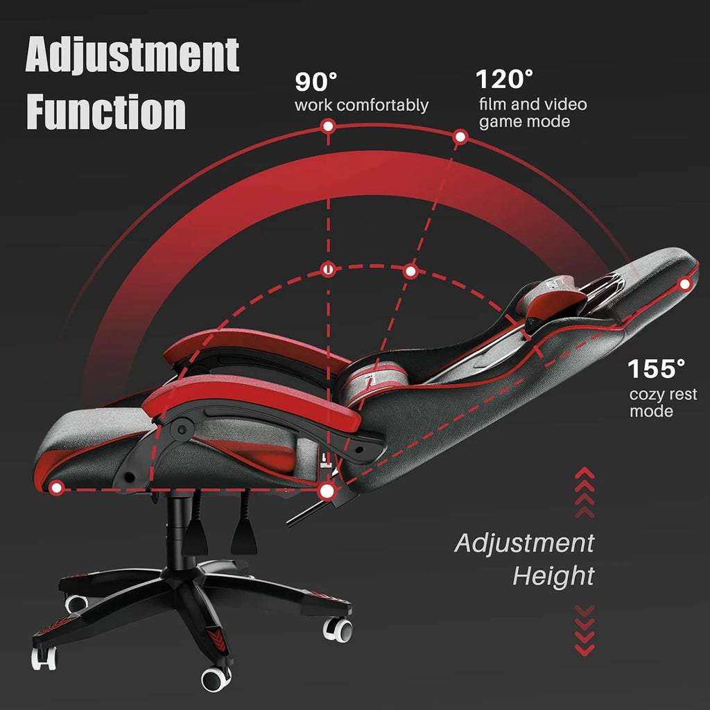 Gaming Chair Office Chair Desk Chair Swivel Heavy Duty Chair Ergonomic Design with Cushion and Reclining Back Support