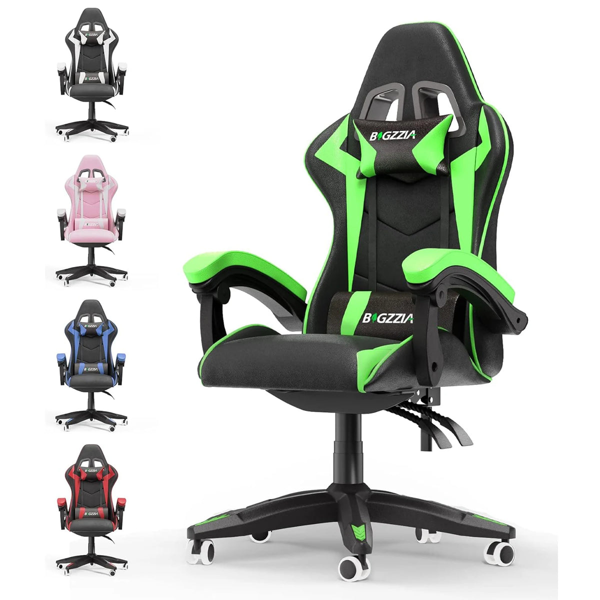 Gaming Chair Office Chair Desk Chair Swivel Heavy Duty Chair Ergonomic Design with Cushion and Reclining Back Support