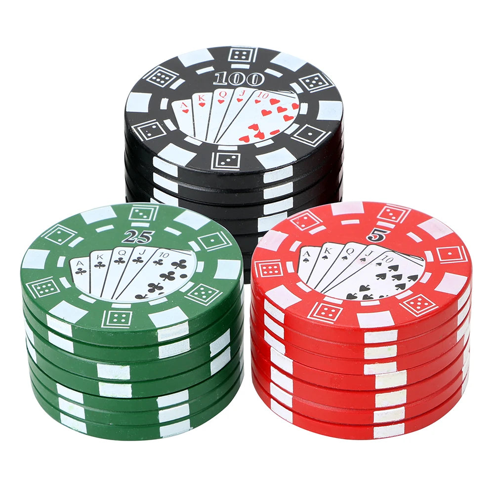 Herb Cutter Grinder Cigarette Maker Gadget Smoking Pipe Accessories Poker Chip Style Crusher 3-layer Spice Cutter