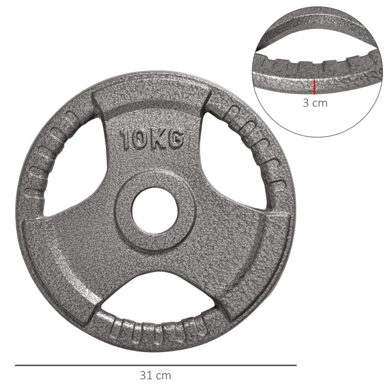 PINGGO Set of 2 Cast Iron Weight Plates for 2"/5cm Hole Barbell Weight 2 x 10kg