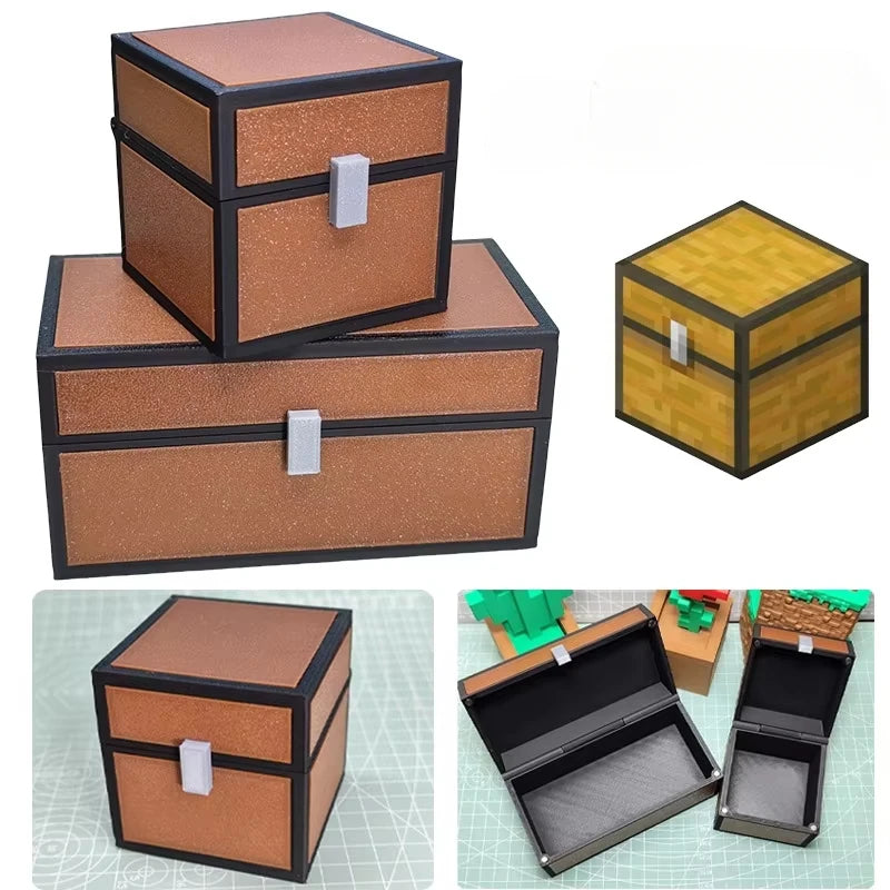 MineCraft Chest Desktop Storage Box Creative Decoration Desk Ornament Toy Box