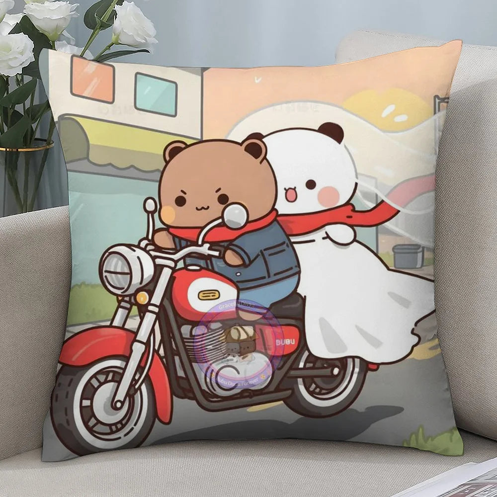 BUBU DUDU Pillow Case Short Plush Sofa Decorative Gift Home Double-sided Printing Cushion