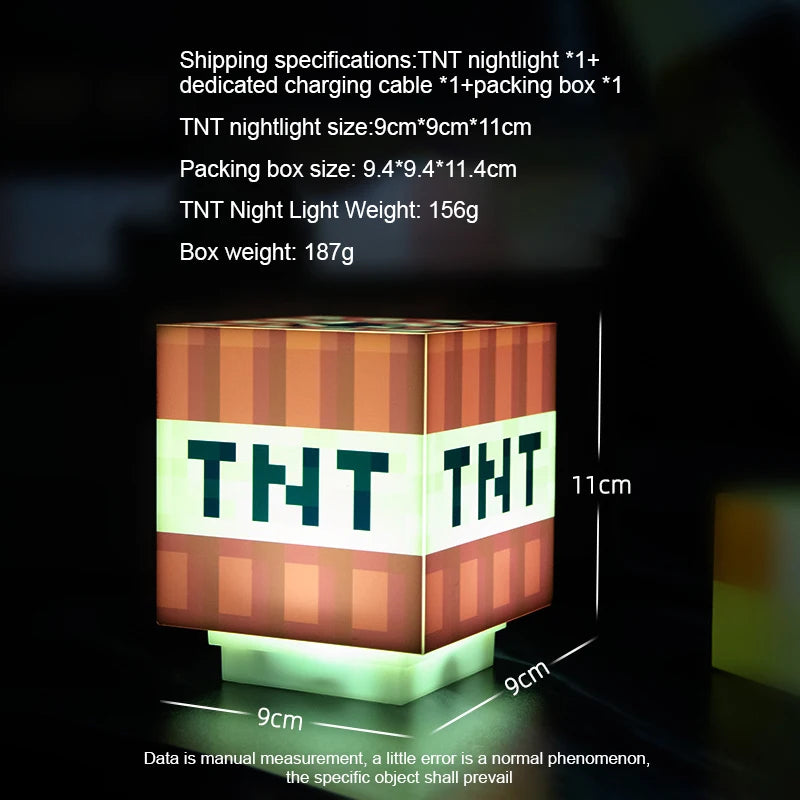 Minecraft TNT Light with Official Game Sounds Handheld Light Room Decor Kids