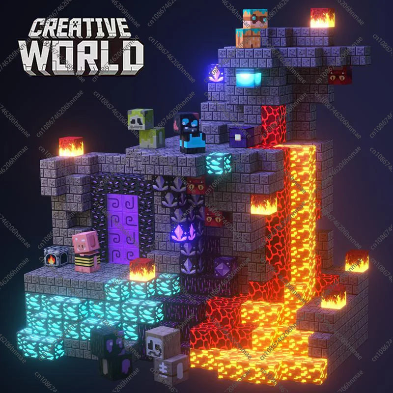 Magnetic Building Blocks Minecraft Mine World Magnet Cube Construction Set Toys
