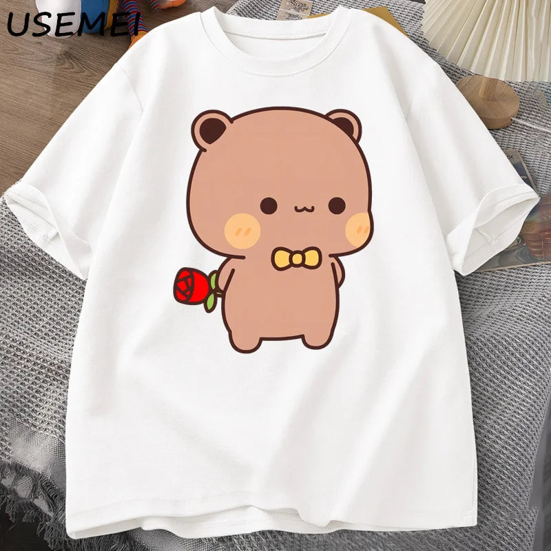 Bubu Dudu Cute T-Shirt Flower Romantic  Funny Cute  Couple T Shirt Clothes