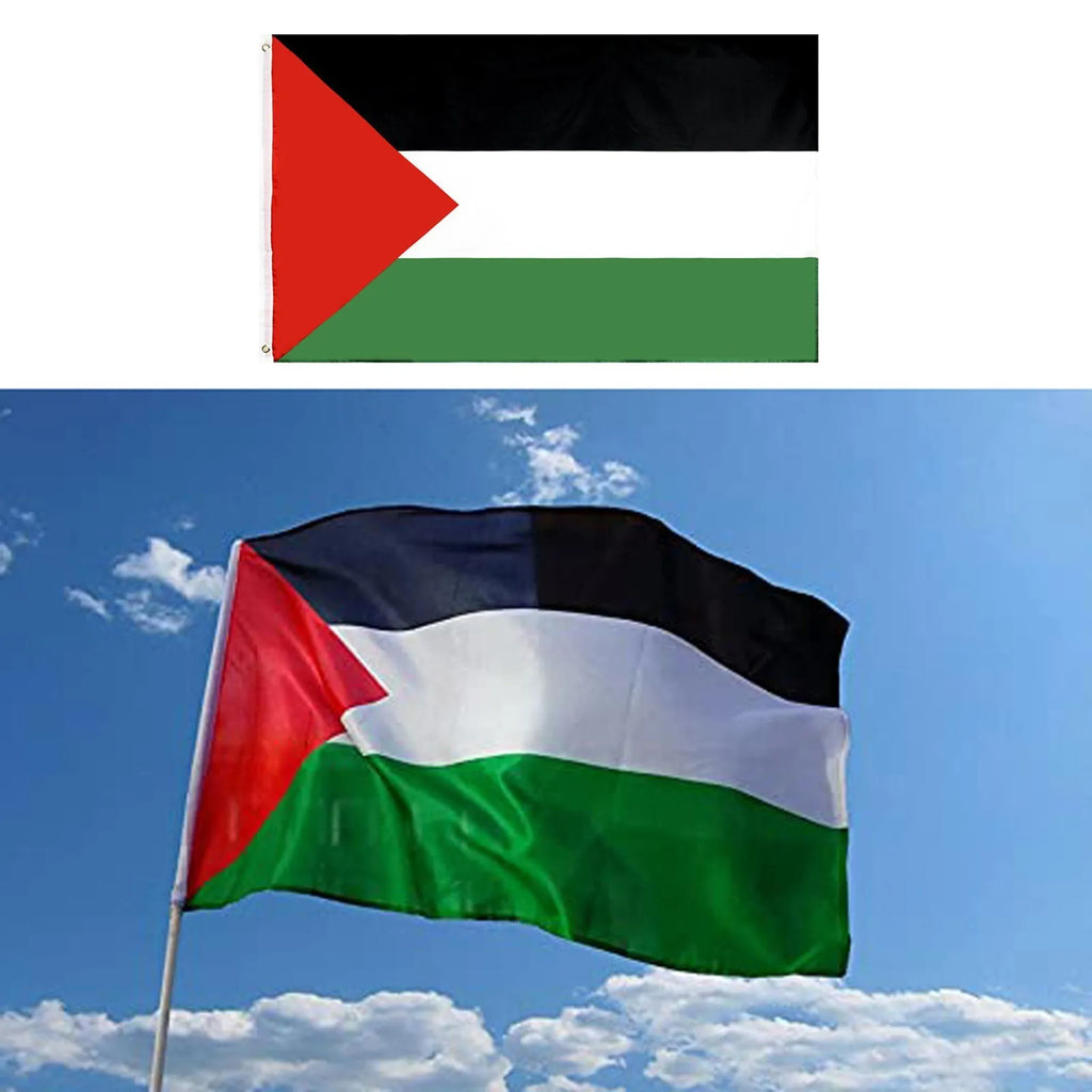 Palestine Flag 150x90cm Hanging Polyester Gaza Palestinian Banner for Decoration National Palestine Palestinians Flags