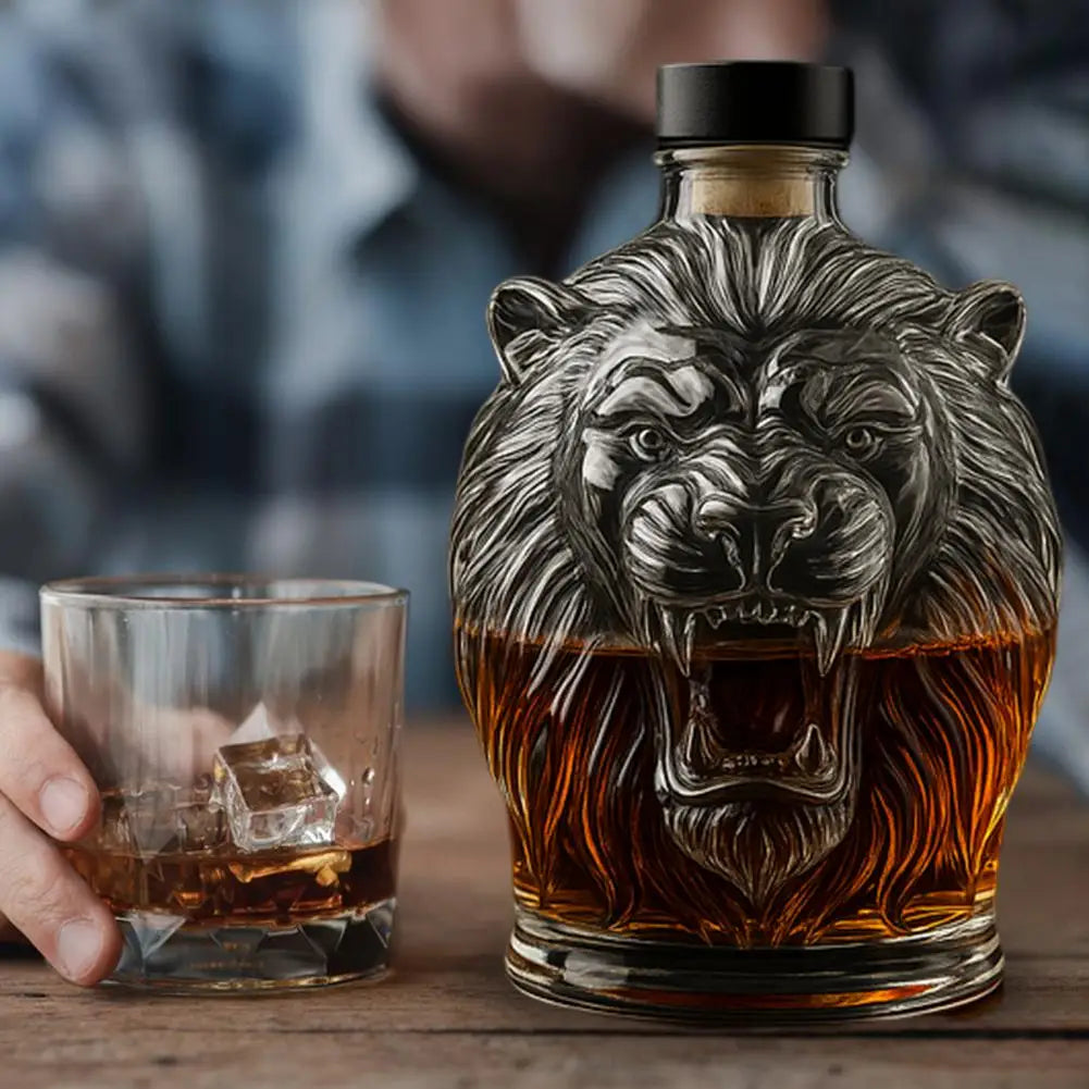 300/350ml Animal Shaped Bottle Glass Whiskey Decanter with Leak-Proof Seal Stop