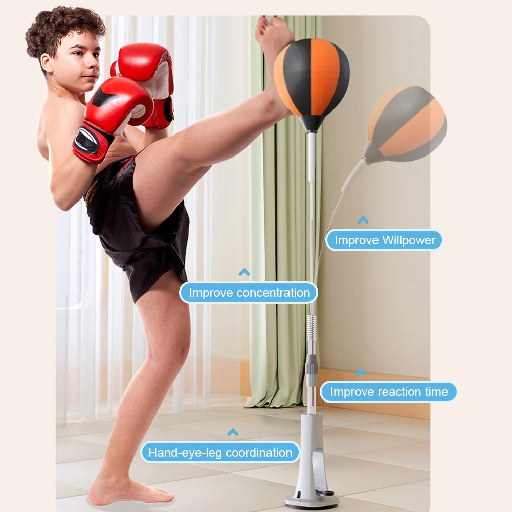 Boxing Bag with Stand Punching Reflex Ball Set Height Adjustable Boxing Equipment for Training Boxing Stress Relief & Fitness