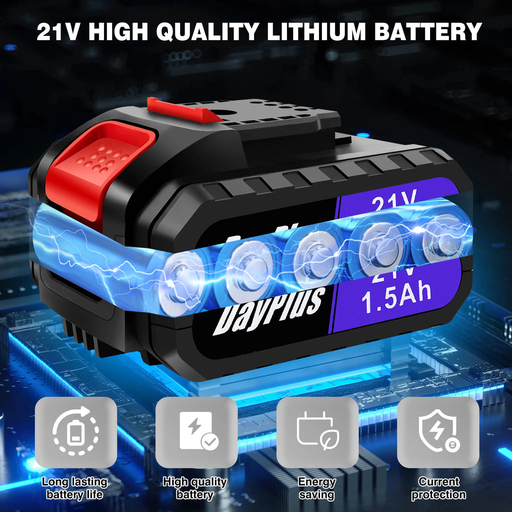 Cordless Drill Kit Electric Screwdriver Kit, 45Nm Cordless Combination Drill, LED Work Light, Home and Garden DIY Project Kit