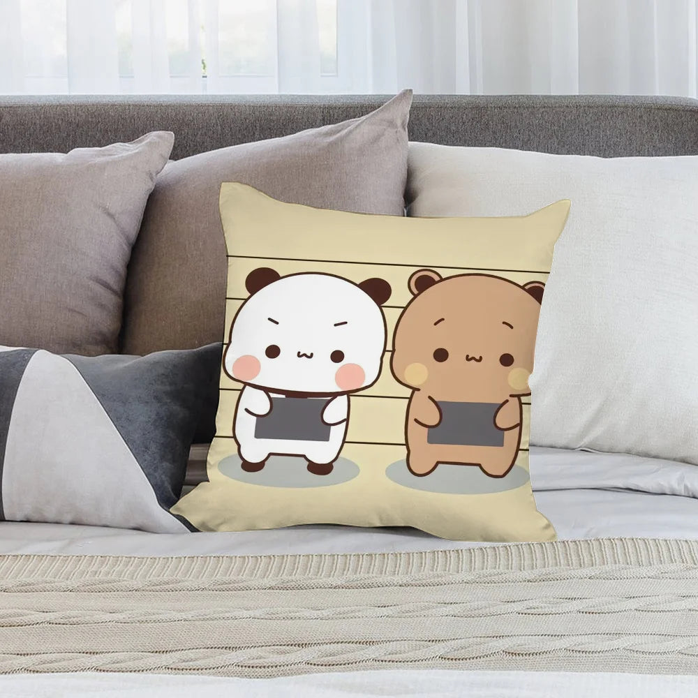 BUBU DUDU Pillow Case Short Plush Sofa Decorative Gift Home Double-sided Printing Cushion