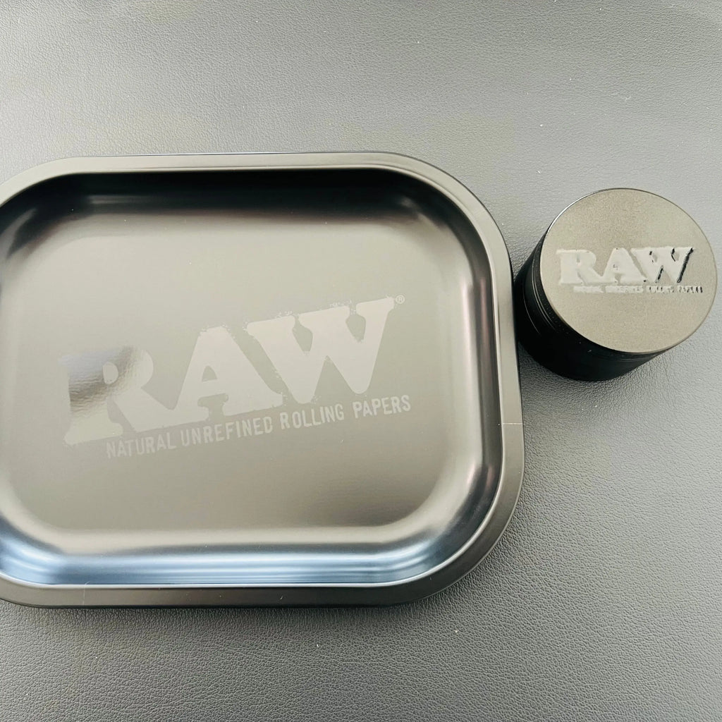 RAW Metal Grinder And Metal Rolling Tray Combo 4-8 Days Fast Free Postage