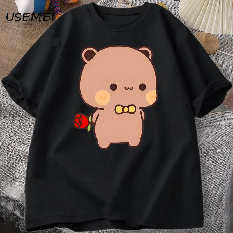 Bubu Dudu Cute T-Shirt Flower Romantic  Funny Cute  Couple T Shirt Clothes