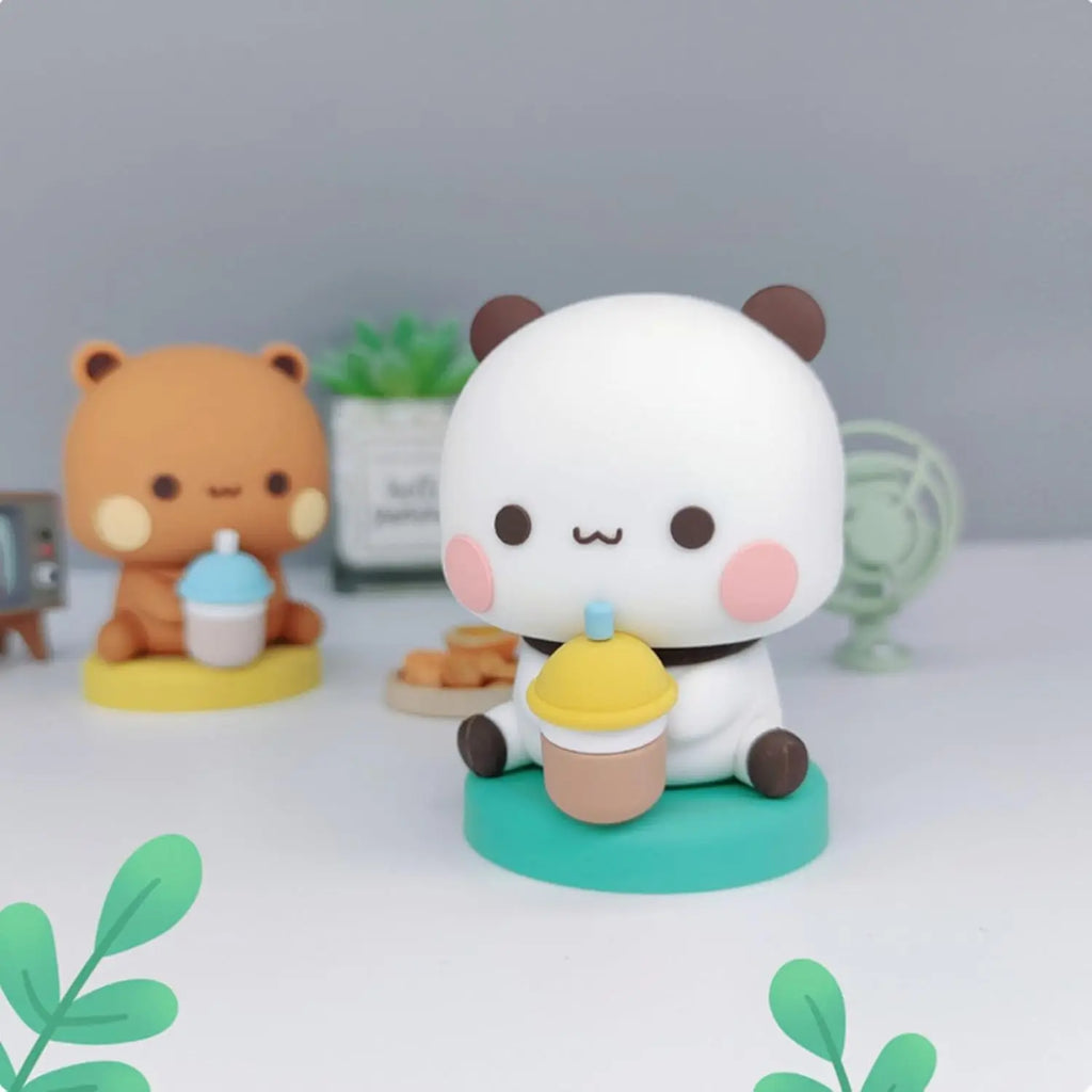 Bubu Dudu Bears Car Dashboard Decorations, Cute Cartoon Statue Bears Panda