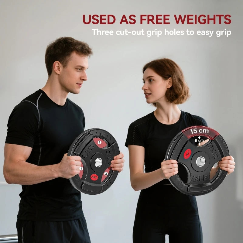 Weight Plate, 20kg Dumbbell Plate for Weightlifting and Strength Training Home Gym Fitness Workout, Black