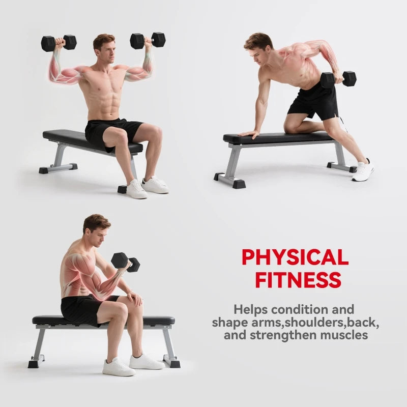 PINGGO 20KG Single Rubber Hex Dumbbell Portable Hand Weights Dumbbell Home Gym