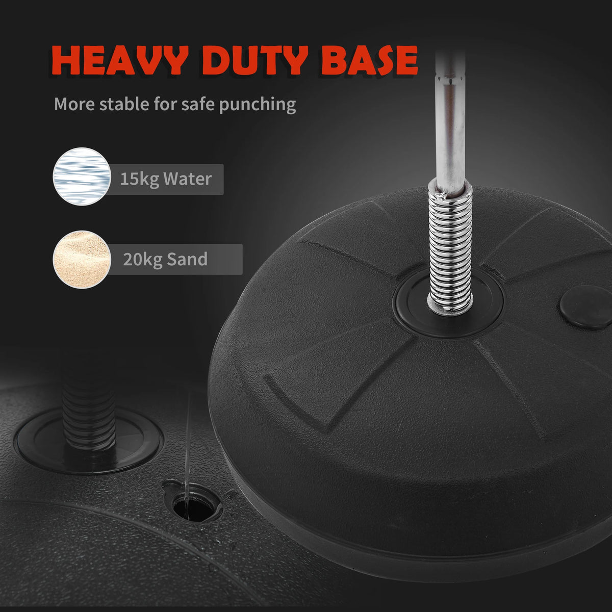 HOMCOM Training Boxing Punch Ball Set 125-145H x Φ43cm with Gloves Air Pump, 4-Position Adjustable Height Freestanding Boxing