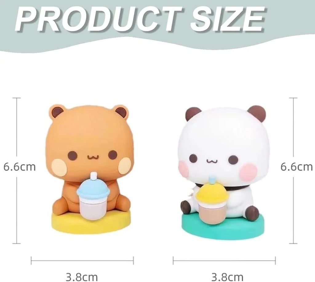 Bubu Dudu Bears Car Dashboard Decorations, Cute Cartoon Statue Bears Panda