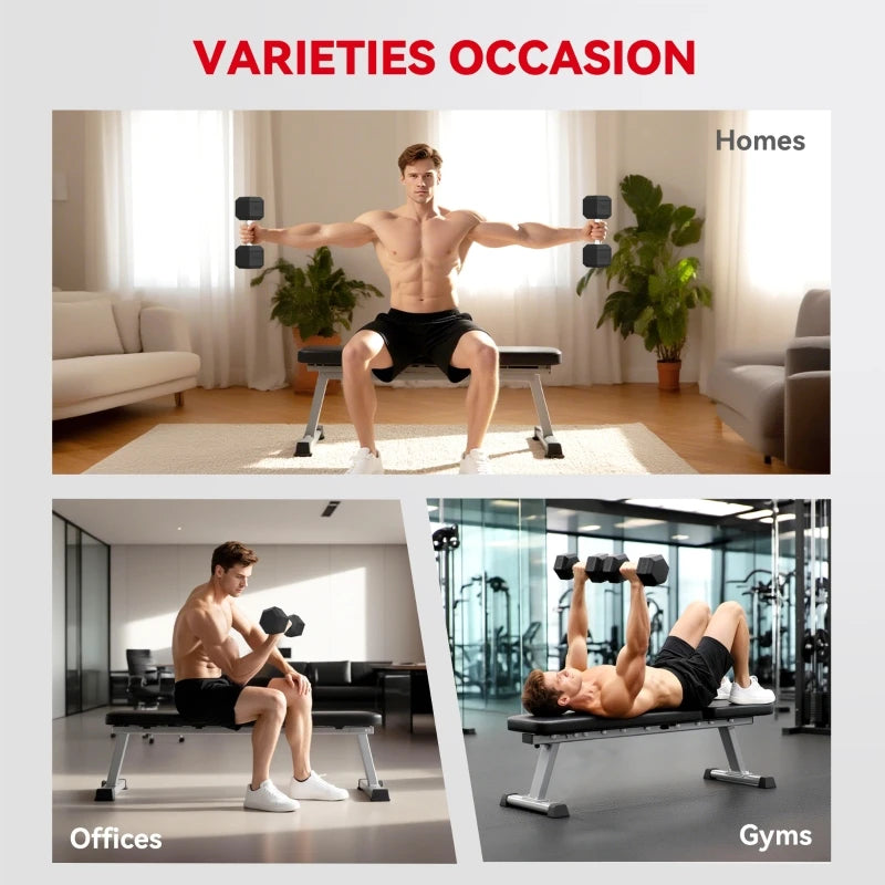 PINGGO 20KG Single Rubber Hex Dumbbell Portable Hand Weights Dumbbell Home Gym