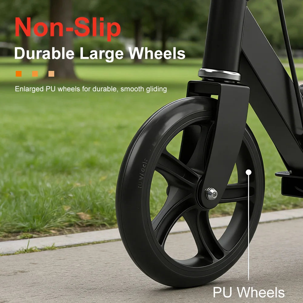 2026 NEW Foldable Portable Commuter Electric Scooter with Adjustable Handle Height Black Frame Bicycles and Scooters Rear Brake and Suspension 20km/h Speed for Kids Ages 6-12 And Adults