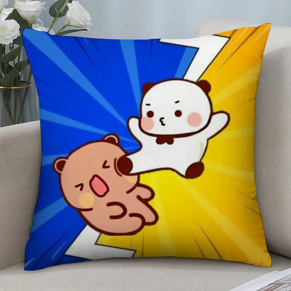 BUBU DUDU Pillow Case Short Plush Sofa Decorative Gift Home Double-sided Printing Cushion