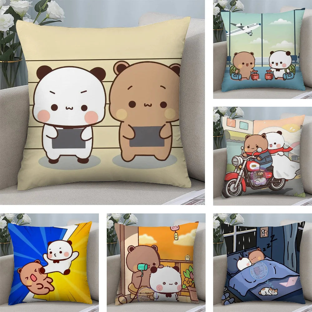 BUBU DUDU Pillow Case Short Plush Sofa Decorative Gift Home Double-sided Printing Cushion