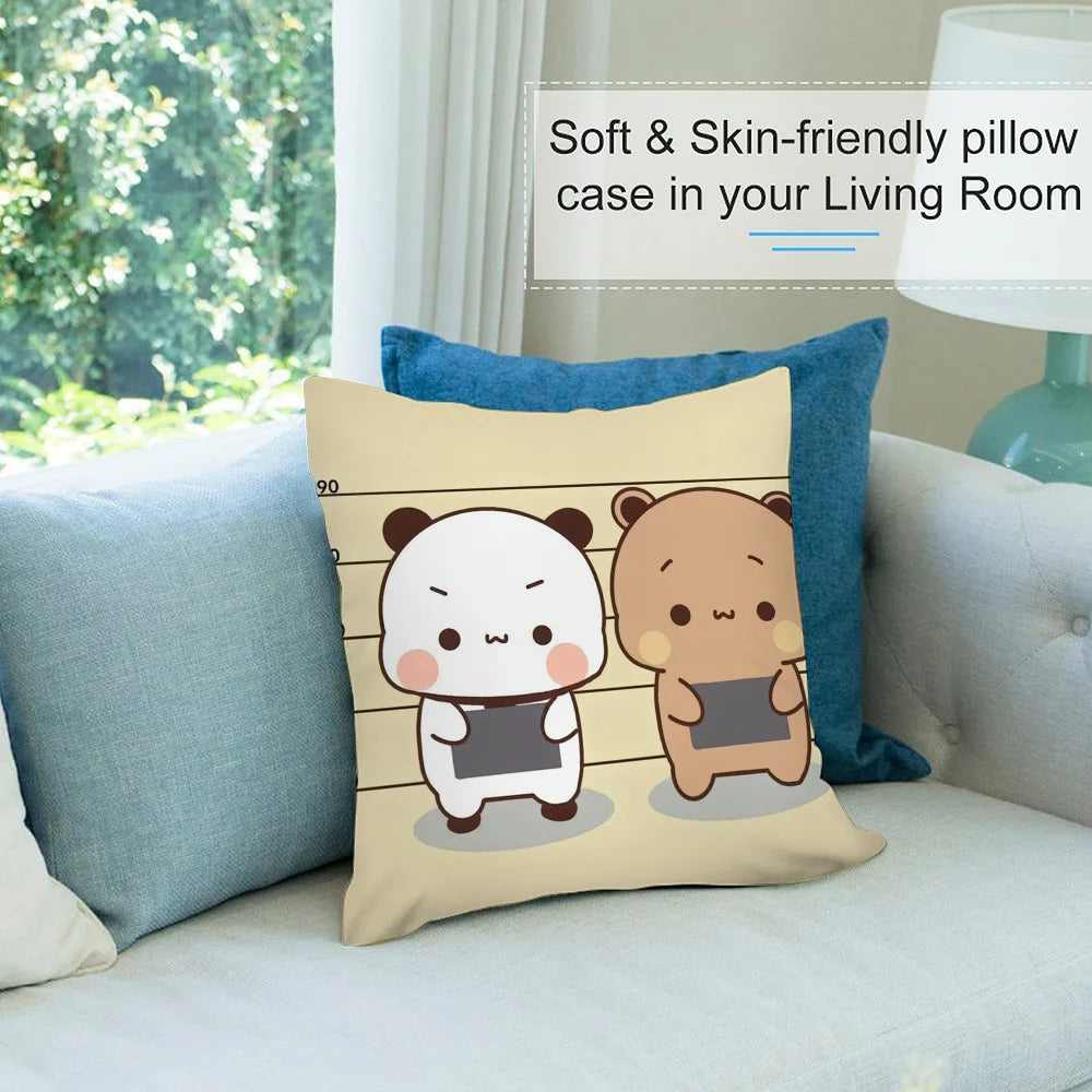 BUBU DUDU Pillow Case Short Plush Sofa Decorative Gift Home Double-sided Printing Cushion