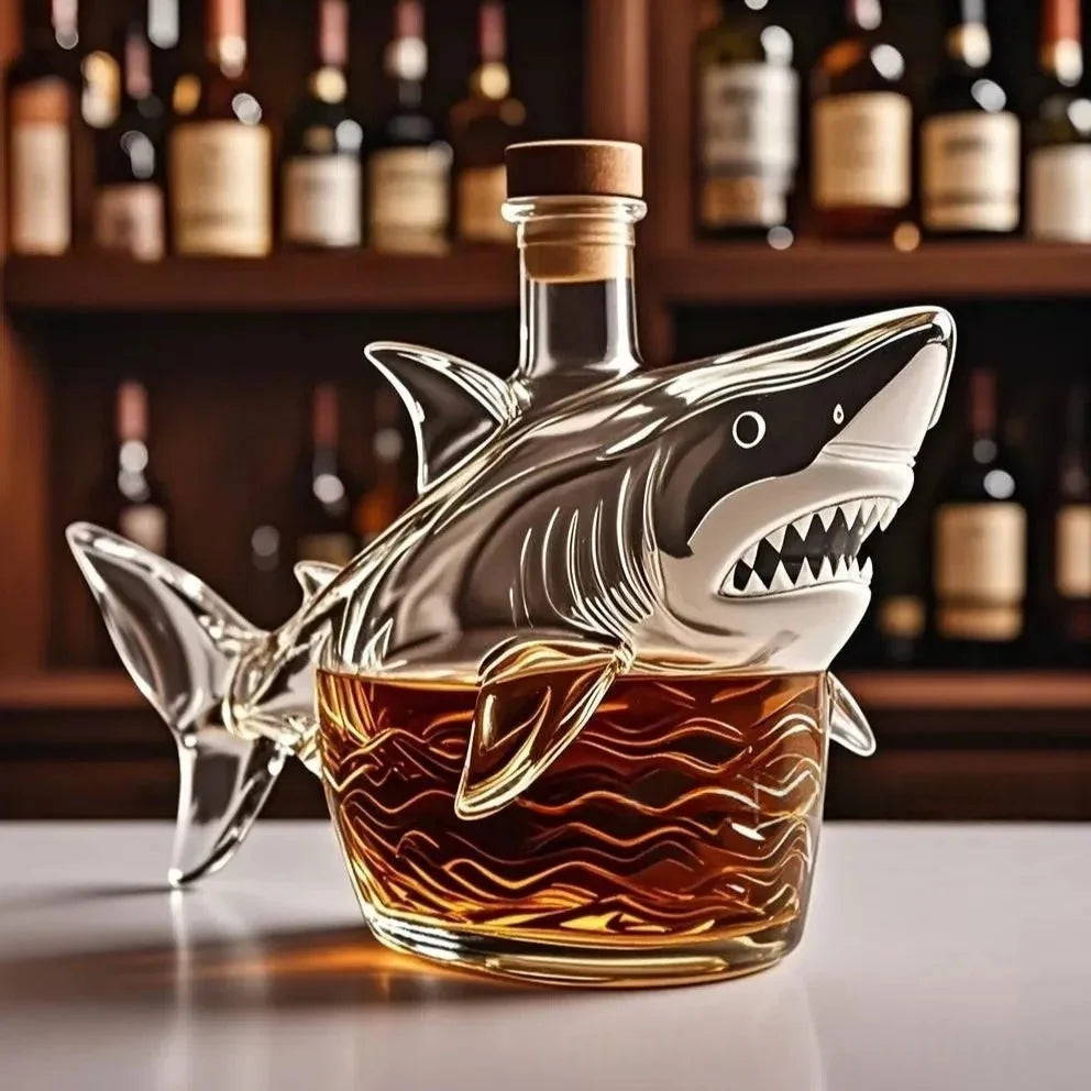 Hot Funny Shark Whiskey Bottle Middle Finger Turtle Whiskey Glass Decanter Home Decor Animal Wine Bottle Statue Collection Toy