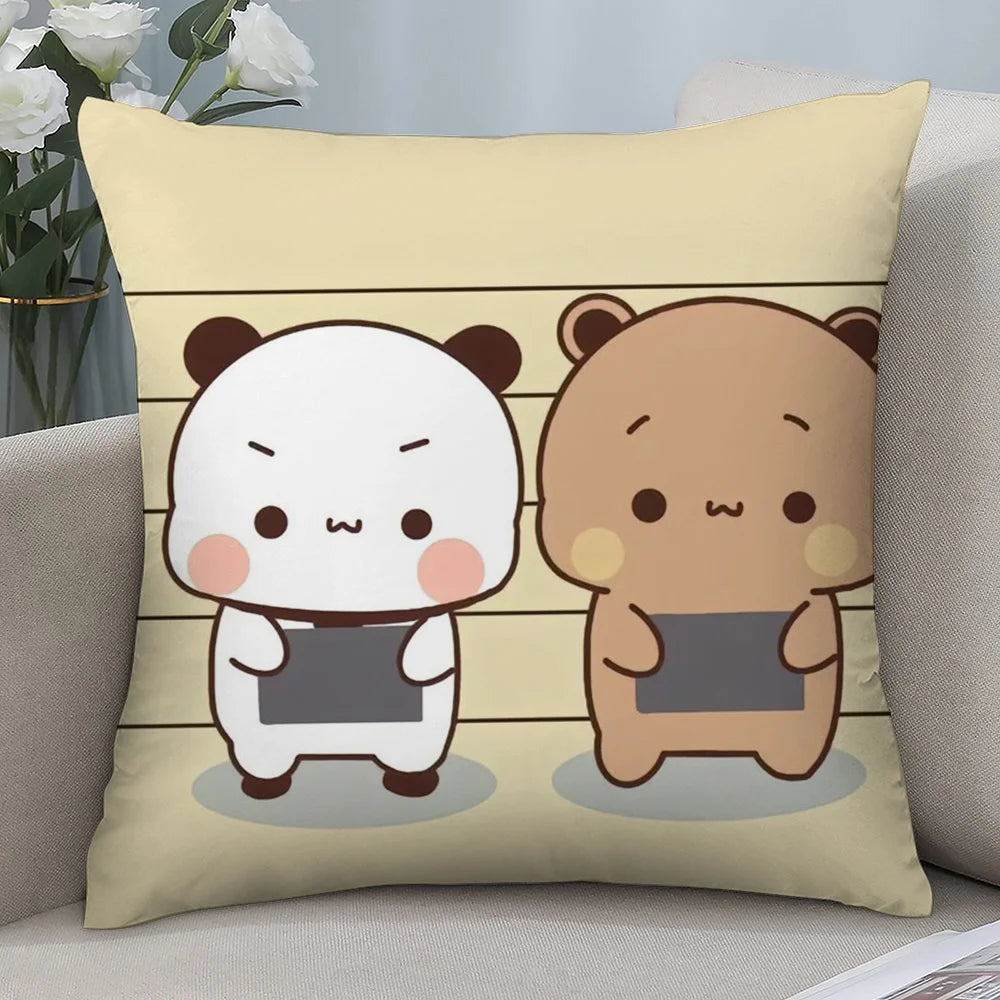 BUBU DUDU Pillow Case Short Plush Sofa Decorative Gift Home Double-sided Printing Cushion