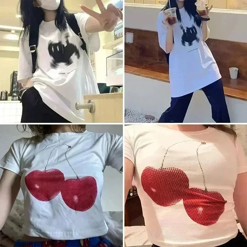 Bubu Dudu T-shirt Female Cartoon Print Pattern T-shirt Girl Free P&P 6-11 Days