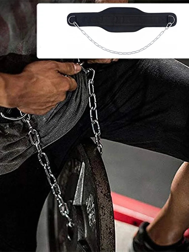 Weight Lifting Belt with Chain Weight Lifting Dip Belt Weightlifting Belt Workout Belt for Weight Lifting Squat Training Fitness