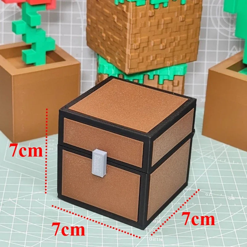 MineCraft Chest Desktop Storage Box Creative Decoration Desk Ornament Toy Box