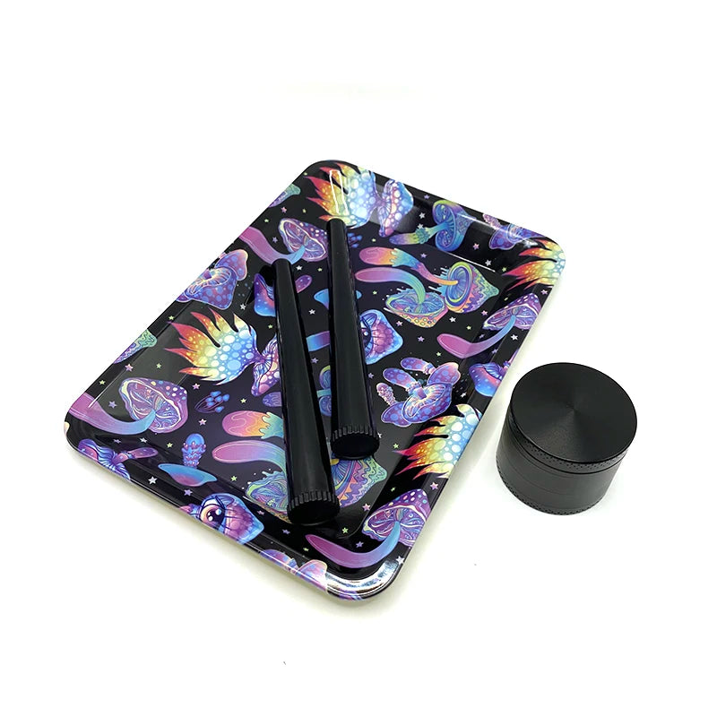 Zinc Alloy 40mm Herb Grinder 4-layer with Plastic Tube King Size Rolling Tray