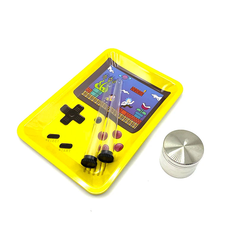Zinc Alloy 40mm Herb Grinder 4-layer with Plastic Tube King Size Rolling Tray