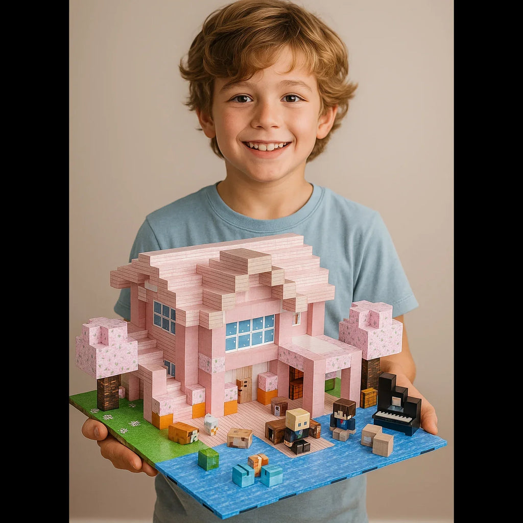 Magnetic Building Blocks Mine World Magnet Cube Set for Boy Girl Kid Age 3+
