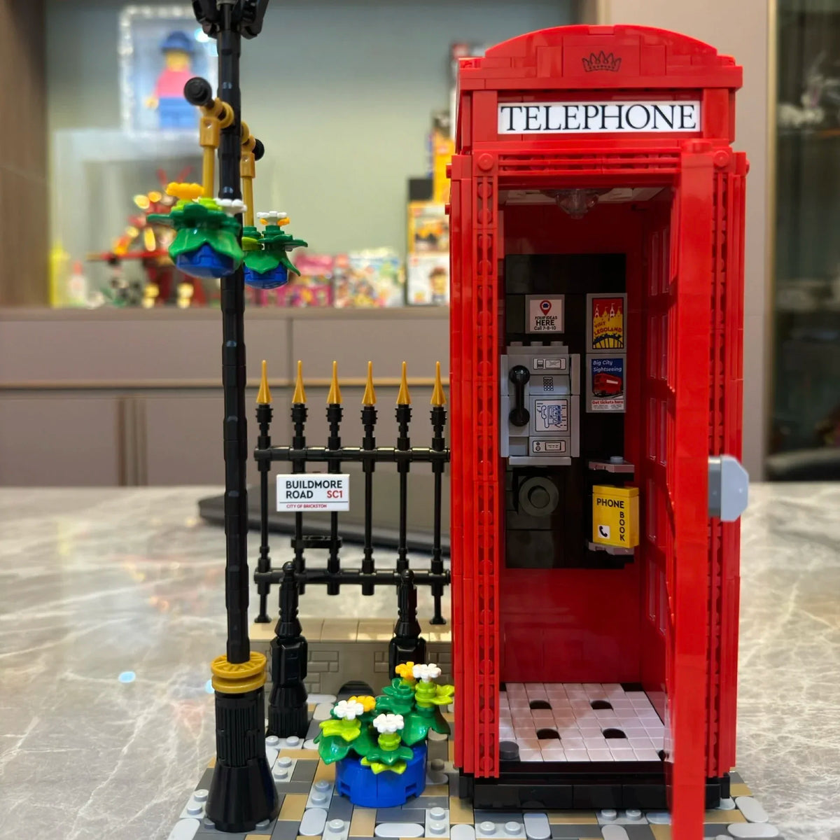 Ideas Red London Telephone Box 21347 Building Blocks Sets Classic British symbol Bricks Toys For Adult Children Gifts Home Décor