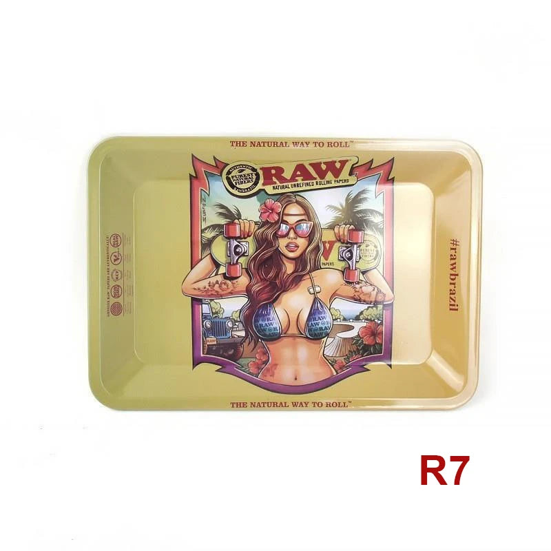 Cigar Rolling Tray Metal Storage Container Tinplate  Size 18x12.5cm