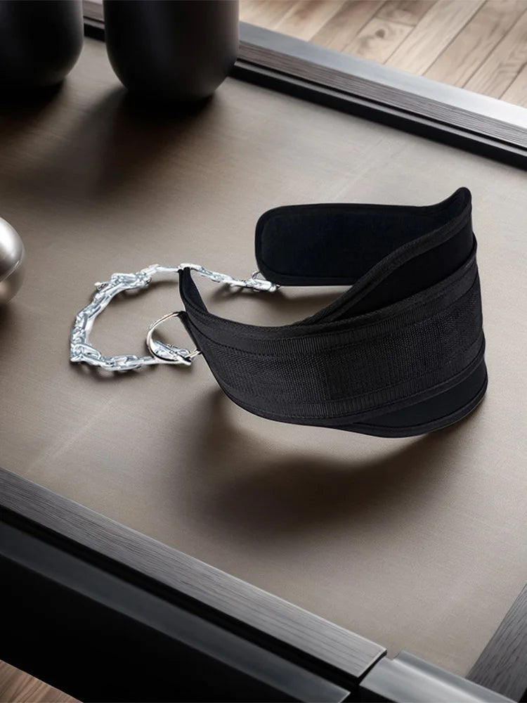 Weight Lifting Belt with Chain Weight Lifting Dip Belt Weightlifting Belt Workout Belt for Weight Lifting Squat Training Fitness