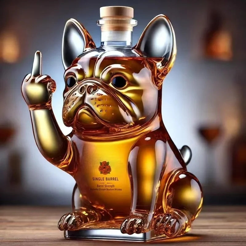 Hot Funny Shark Whiskey Bottle Middle Finger Turtle Whiskey Glass Decanter Home Decor Animal Wine Bottle Statue Collection Toy
