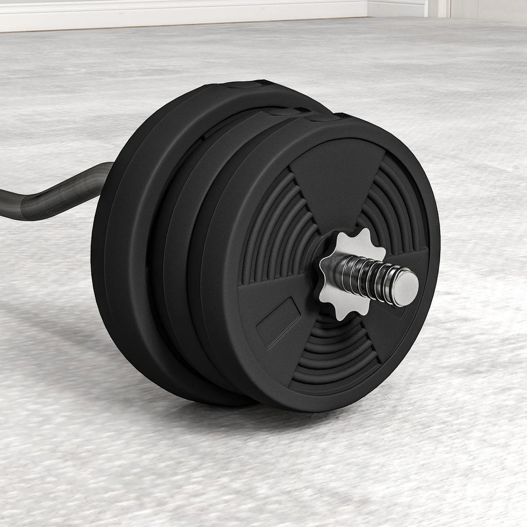 SPORTNOW 25kg Barbell Weights Set, Adjustable Gym Weights up to 80kg with 4ft Curl Bar and Non-slip Handle for Home Gym