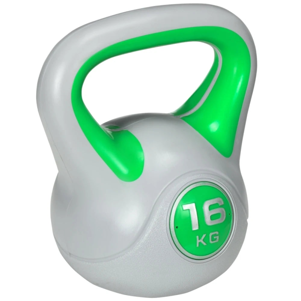 Ye 16kg Kettlebell with Handle for Home Gym Weight Lifting and Strength Training, Green and Grey