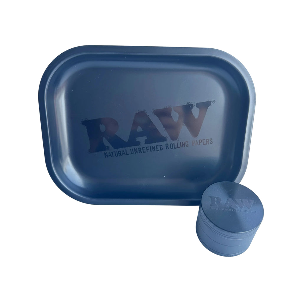 RAW Metal Rolling Tray and Herb Grinder 2 Pieces Combo Free Fast Postage 6-11 days