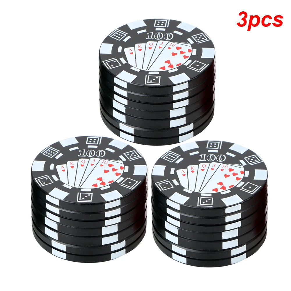 Herb Cutter Grinder Cigarette Maker Gadget Smoking Pipe Accessories Poker Chip Style Crusher 3-layer Spice Cutter