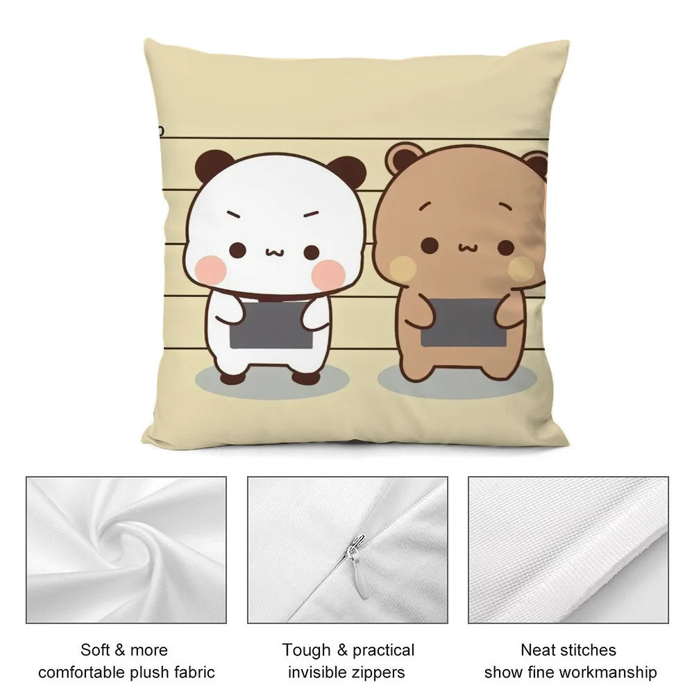 BUBU DUDU Pillow Case Short Plush Sofa Decorative Gift Home Double-sided Printing Cushion