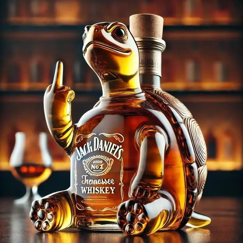Hot Funny Shark Whiskey Bottle Middle Finger Turtle Whiskey Glass Decanter Home Decor Animal Wine Bottle Statue Collection Toy