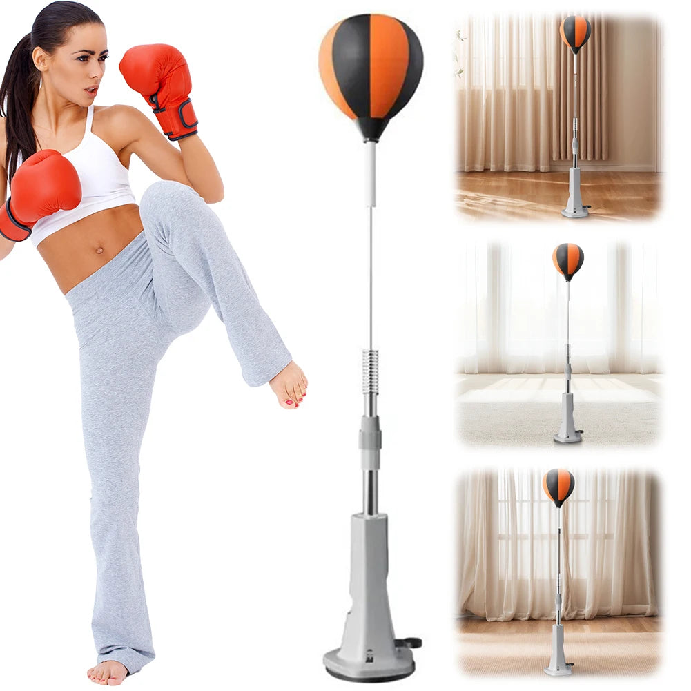 Boxing Bag with Stand Punching Reflex Ball Set Height Adjustable Boxing Equipment for Training Boxing Stress Relief & Fitness