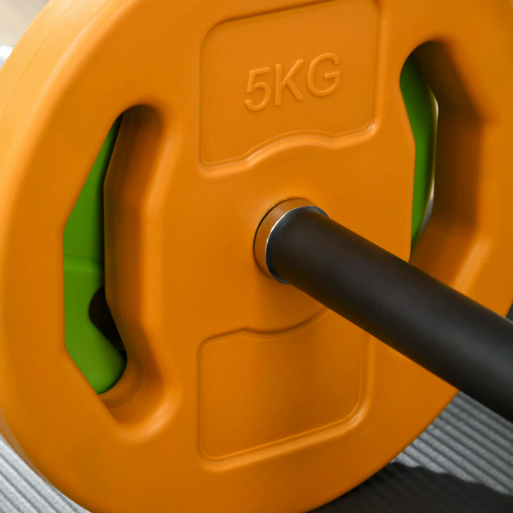 HOMCOM 20kg Barbell Weights Set, Adjustable Weights with Non-slip Handle, for Women and Men Home Gym Exercise
